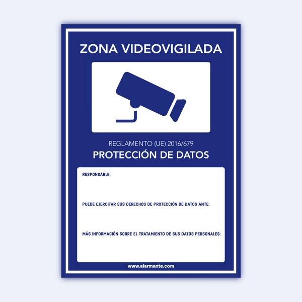 Cartel Zona Videovigilancia Homologado Alarmante